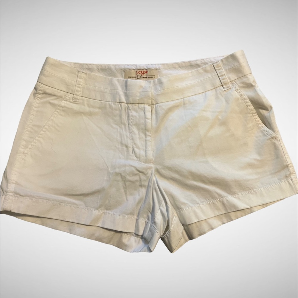 J CREW Brand New 100% COTTON WHITE SHORTS SIZE 4